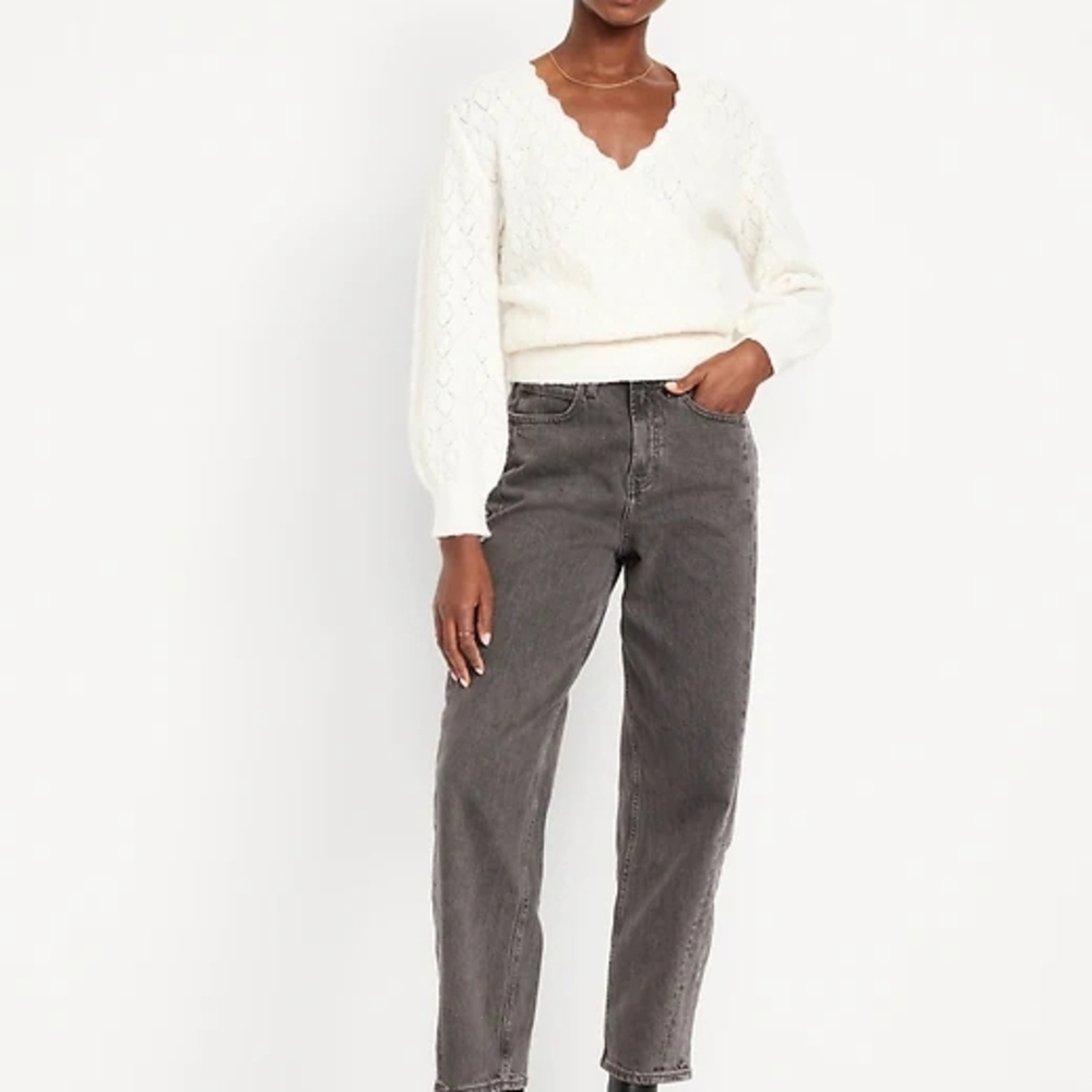 Old Navy Women's Charcoal Straight Leg Jeans